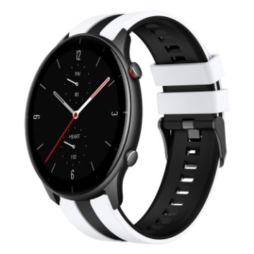 Amazfit GTR 2e 22mm Two-Color Silicone Watch Band White Black - 1