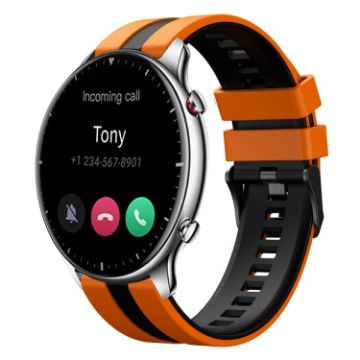 Amazfit GTR 2 22mm Orange+Black Two-Color Sports Silicone Band - 1