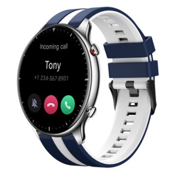Amazfit GTR 2 22mm Blue+White Two-Color Sports Silicone Watch Band - 1