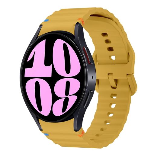 Samsung Galaxy Watch 6 40/44mm Yellow Wave Pattern Silicone Band - 1
