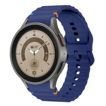 Samsung Galaxy Watch 5 Pro Dark Blue Wave Pattern Silicone Band - 1