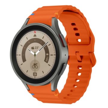 Samsung Galaxy Watch 5 Pro Orange Wave Pattern Silicone Band - 1