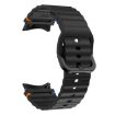 Samsung Galaxy Watch 4 40/44mm Black Wave Pattern Silicone Band - 3