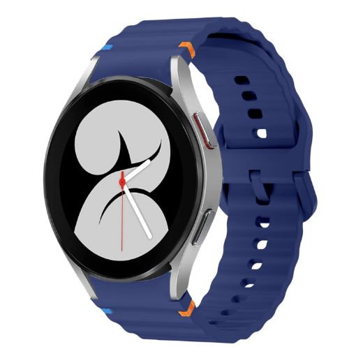Samsung Galaxy Watch 4 40/44mm Dark Blue Wave Silicone Band - 1