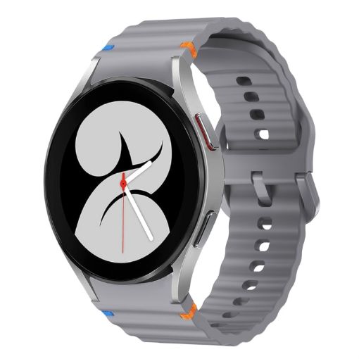 Samsung Galaxy Watch 4 40/44mm Dark Gray Wave Silicone Band - 1