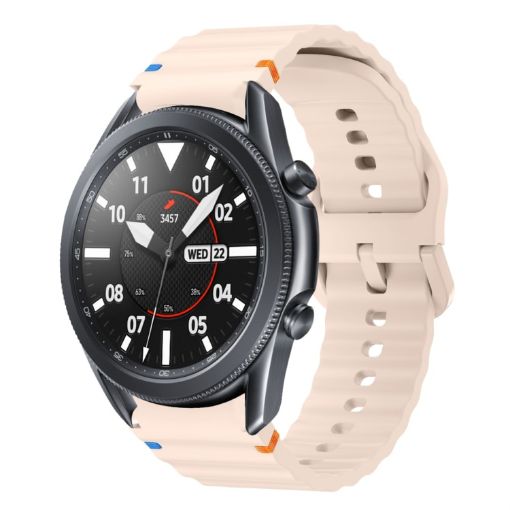 Samsung Galaxy Watch3 41mm Pink Wave Pattern Silicone Band - 1