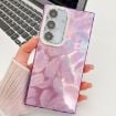 Samsung Galaxy S24 FE 5G Glitter TPU Case with Lens Film - Purple Feathers - 1