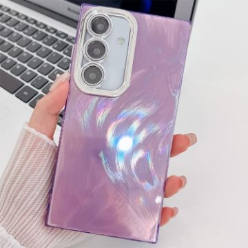 Samsung Galaxy S24 FE 5G Glitter TPU Case with Lens Film - Purple Feather - 1