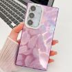Samsung Galaxy A15 5G Glitter TPU Case with Lens Film - Purple Feathers - 1
