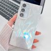 Samsung Galaxy A15 5G Glitter TPU Case with Lens Film - White Feather Yarn - 1