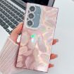 Samsung Galaxy S24+ 5G Glitter TPU Case with Lens Film - Pink Feathers - 1
