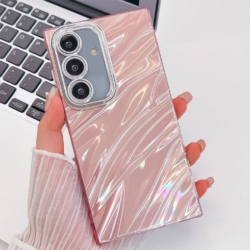 Samsung Galaxy A25 5G Glitter TPU Case with Lens Film - Pink Ripples - 1