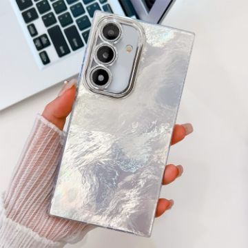 Samsung Galaxy A54 5G Glitter TPU Case with Lens Film - White Tinfoil - 1
