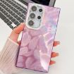 Samsung Galaxy S23 Ultra 5G Glitter TPU Case with Lens Film - Purple Feathers - 1