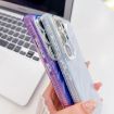 Samsung Galaxy S25 5G Glitter TPU Case with Lens Film - Pink Feathers - 4