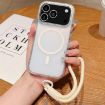 iPhone 17 Pro Max White Magsafe Case with Wrist Strap - Bright Shadow - 1