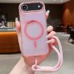 iPhone 17 Air Bright Shadow Magsafe Case with Wrist Strap - Pink - 1