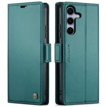 Samsung Galaxy S25 5G CaseMe 023 Butterfly Buckle RFID Leather Case Green - 1