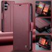 Samsung Galaxy S25+ 5G CaseMe 023 Butterfly Buckle Leather Case Red - 8