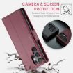 Samsung Galaxy S25 Ultra 5G CaseMe 023 Red Leather RFID Phone Case - 4