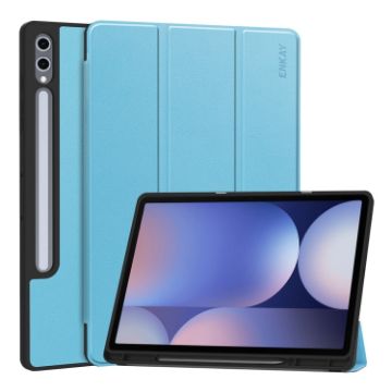 Samsung Galaxy Tab S10+/S9+/S9 FE+ Light Blue Tri-fold Case with Pen Slot - 1