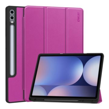 ENKAY Tri-fold TPU Leather Case for Samsung Galaxy Tab S10+/S9+/S9 FE+ Purple - 1