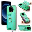 Xiaomi 14 Ultra Green Leather Magsafe Case with Card Holder & Ring - 1
