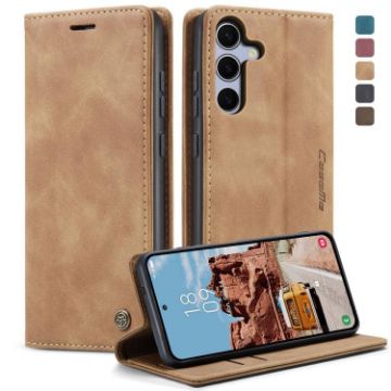 Samsung Galaxy S25+ 5G CaseMe 013 Flip Leather Case - Brown - 1