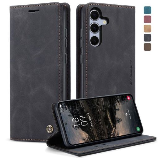 Samsung Galaxy S25 5G CaseMe 013 Flip Leather Phone Case - Black - 1
