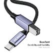 ENKAY ENK-CB170 2m USB C to USB 2.0 B Printer Scanner Cable Nylon Braided - 2