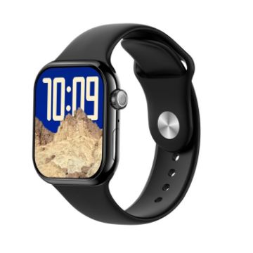 KL08 Smart Watch, 2.04" Color Screen, Bluetooth Call, Black Silicone Strap - 1