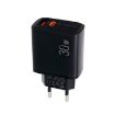 30W USB-C/Type-C + USB-A Charger, Multi Protocol, EU Plug, Black - 1
