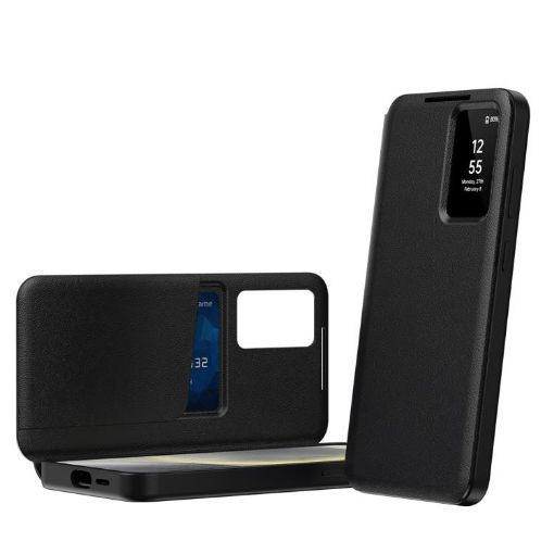 Samsung Galaxy S22+ 5G Leather Case with Card Slot - Black - 1