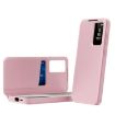 Samsung Galaxy S25+ 5G Pink Leather Case with Card Slot & Smart View - 1