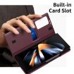 Samsung Galaxy Z Fold3 5G Leather Case with Card Slot - Red - 5