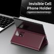 Samsung Galaxy Z Fold4 Leather Case with Card Slot, Smart View Window, Red - 6