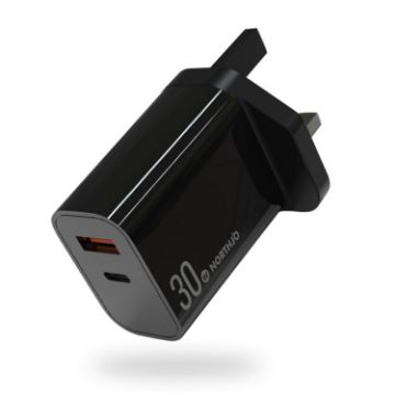 NORTHJO NOPD3002 30W USB-C PD + QC3.0 Dual Port Fast Charger UK Plug - 1