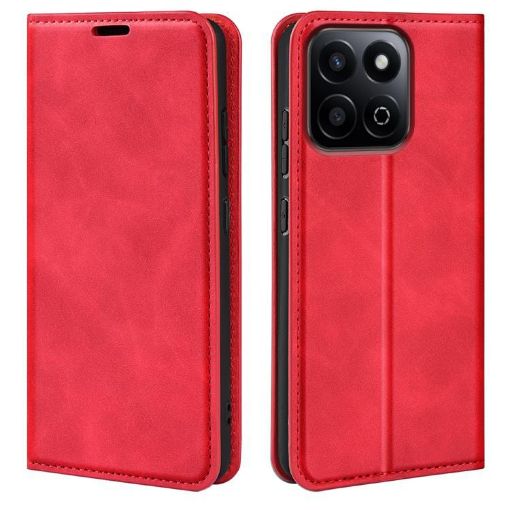 For Honor 200 Red Retro-skin Magnetic Leather Phone Case - 1