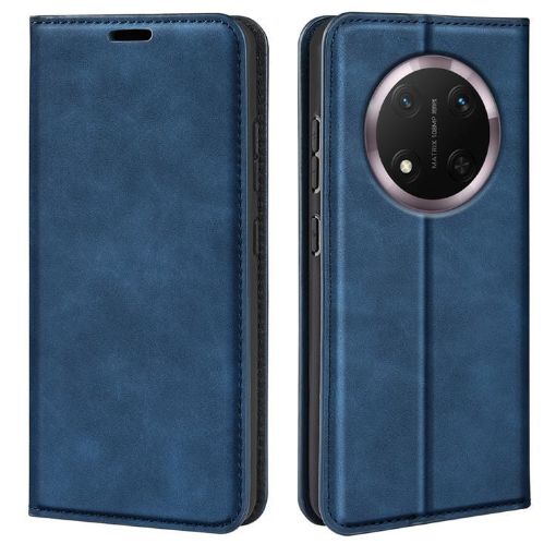 For Honor X9c Retro-skin Magnetic Leather Phone Case - Dark Blue - 1