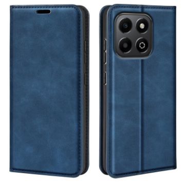 For Honor X6b Retro-skin Magnetic Leather Phone Case - Dark Blue - 1
