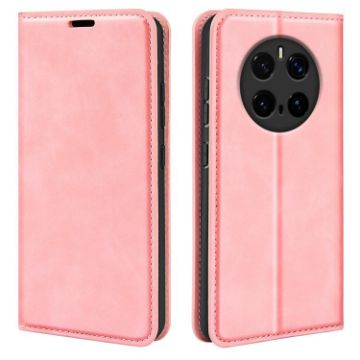 For Honor Magic7 Pro Pink Retro-skin Magnetic Leather Phone Case - 1
