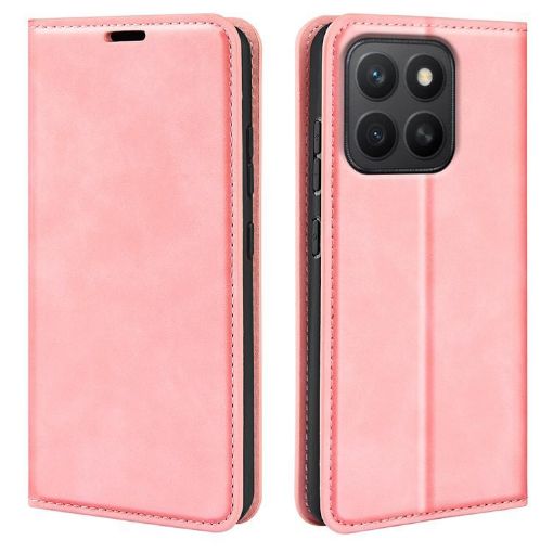 For Honor X8c Retro-skin Magnetic Leather Phone Case - Pink - 1
