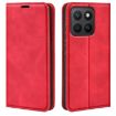 For Honor X8c Retro-skin Magnetic Suction Leather Case - Red - 1