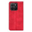 For Honor X8c Retro-skin Magnetic Suction Leather Case - Red - 3