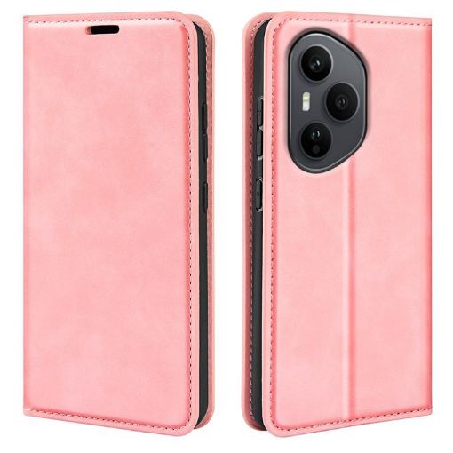 For Honor 400 Pro Global Retro-skin Leather Phone Case Pink 160.8mm - 1