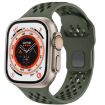 Olive Green Mesh Reverse Buckle Silicone Band for Apple Watch 46/49/45/44mm - 1
