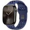 Navy Blue Mesh Reverse Buckle Silicone Band for Apple Watch 42/41/40/38mm - 1