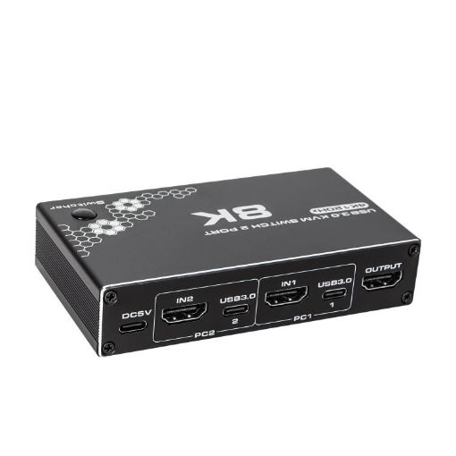 K1 2 Ports USB-C KVM Switch: 4K 120Hz HDMI, HDCP 2.3, USB 3.0, RJ45 - 1