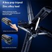 2 In 1 Magnetic Tripod Phone Holder & Selfie Stick with Keyring - Black - 9