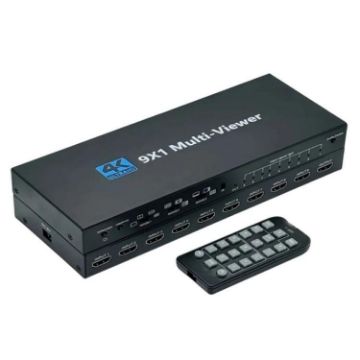 JQF1 9 in 1 HDMI Switch Adapter Screen Splitter 4K Multi Viewer EU Plug - 1